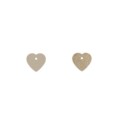 Cuir pour pendentif motif small Les Georgettes, crème/paillettes dorées, 17mm