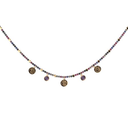 Collier Les Cadettes Perroquet Perle, finition dorée, taille 45cm