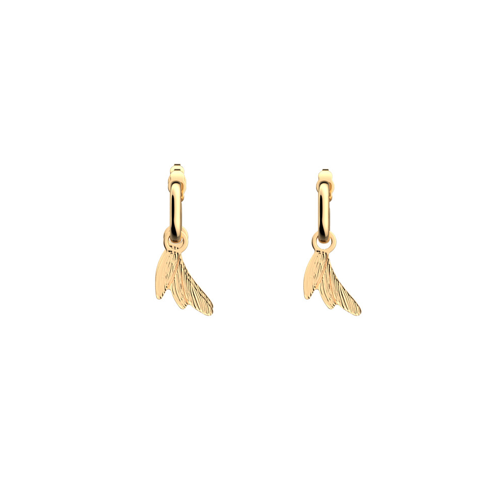 Boucles d'oreilles pendantes Les Georgettes Les essentielles Colibri, finition dorée, 16mm