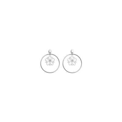 Boucles d'oreilles Les Georgettes Dahlia en laiton finition argentée, 16/32mm