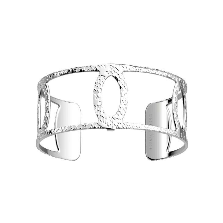 Bracelet manchette Les Georgettes Ecaille en laiton finition argentée, 25mm
