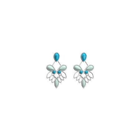 Boucles d'oreilles Les Georgettes Rosace en laiton finition argentée, S