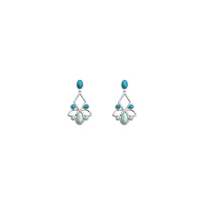 Boucles d'oreilles Les Georgettes Rosace en laiton finition argentée, 16mm