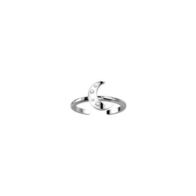 Bague Les Cadettes Luna finition argentée et Oxydes de zirconium, taille S
