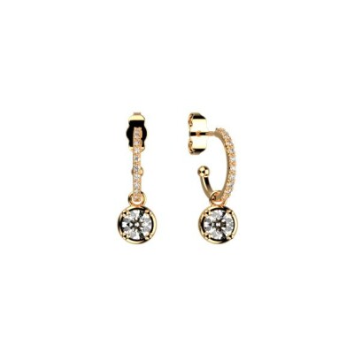 Boucles d'oreilles Les Cadettes Birthstones finition dorée et oxydes de zirconium