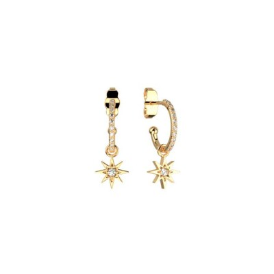 Boucles d'oreilles Les Cadettes Birthstones finition dorée et oxydes de zirconium