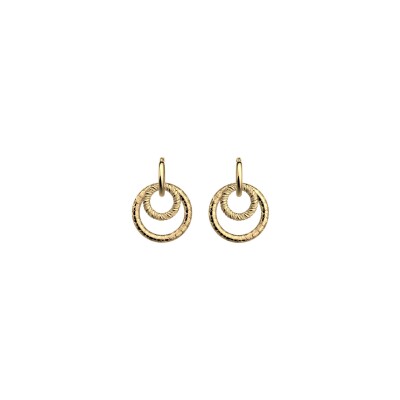 Boucles d'oreilles pendantes Les Georgettes Icône Torsade en laiton finition dorée, XL