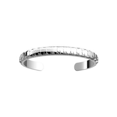 Bracelet jonc Les Georgettes Icône en laiton finition argentée, M