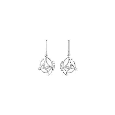 Boucles d'oreilles pendantes Les Georgettes Arbre de Vie en laiton finition argentée, M
