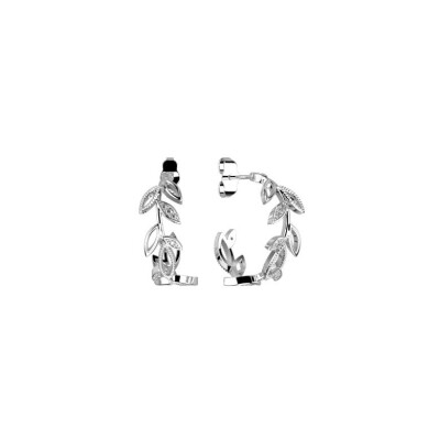 Boucles d'oreilles créoles Les Georgettes Arbre de Vie en laiton finition argentée, M