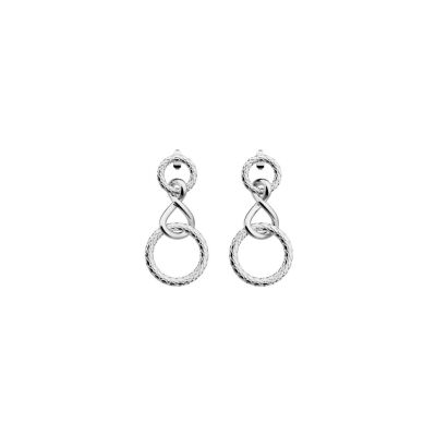 Boucles d'oreilles Les Georgettes Icône Infini en laiton finition argentée, M