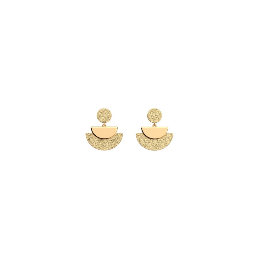 Boucles d'oreilles pendantes Les Georgettes Cuzco en laiton finition dorée, 23mm