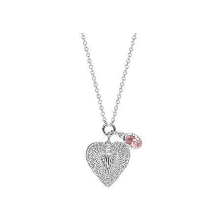 Collier Saunier en argent et oxyde de zirconium rose