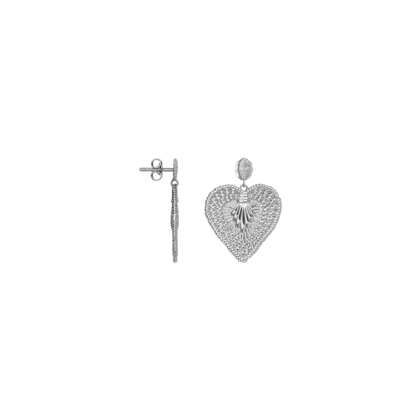 Boucles d'oreilles pendantes Saunier en argent