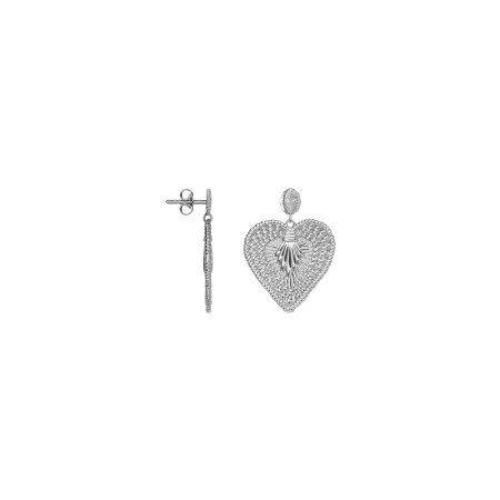 Boucles d'oreilles pendantes Saunier en argent