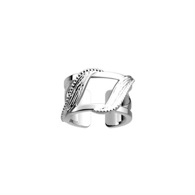 Bague Les Georgettes Drapé en laiton finition argentée, taille 58, 12mm 