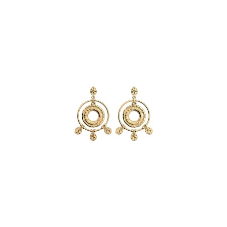 Boucles d'oreilles pendantes Les Georgettes Pépite en laiton finition dorée, 20mm