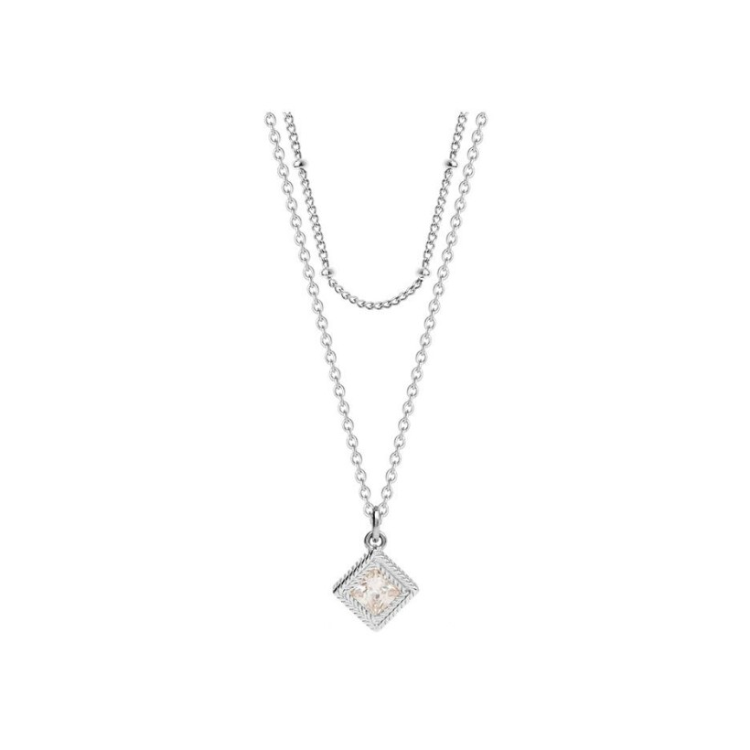 Collier Saunier en argent et oxydes de zirconium