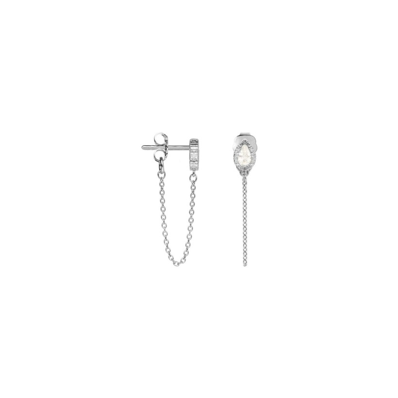 Boucles d'oreilles Saunier en argent et oxydes de zirconium