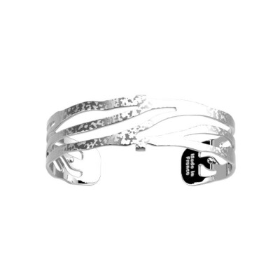 Bracelet manchette Les Georgettes Écume en laiton finition argentée