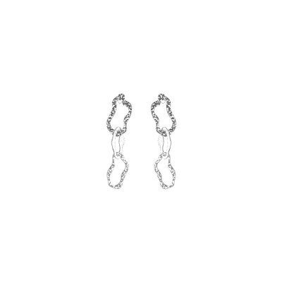 Boucles d'oreilles Les Georgettes Écume en laiton finition argentée