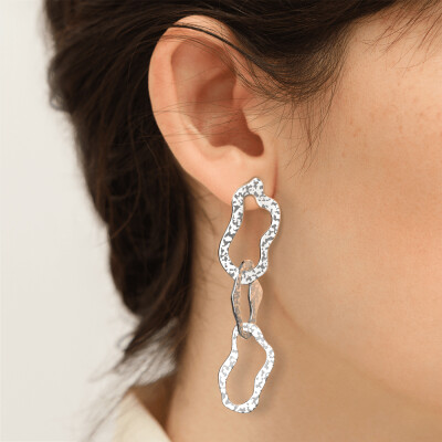 Boucles d'oreilles Les Georgettes Écume en laiton finition argentée