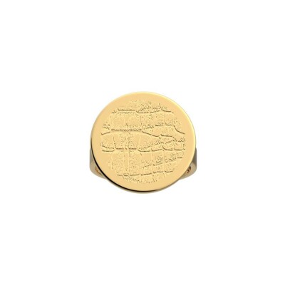 Bague Les Georgettes Caïman en laiton finition dorée, taille 52, 20mm