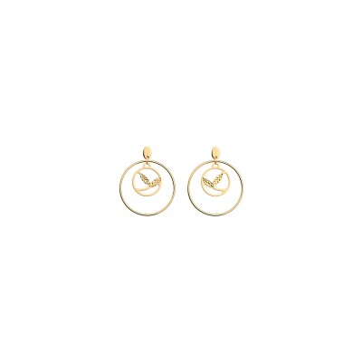 Boucles d'oreilles pendantes Les Georgettes Epis De Blé en laiton finition dorée, 16mm