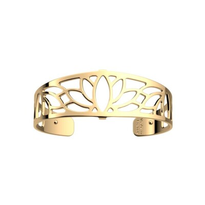 Bracelet manchette Les Georgettes Lotus en laiton finition dorée, 20mm