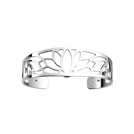 Bracelet manchette Les Georgettes Lotus en laiton finition argentée, 20mm