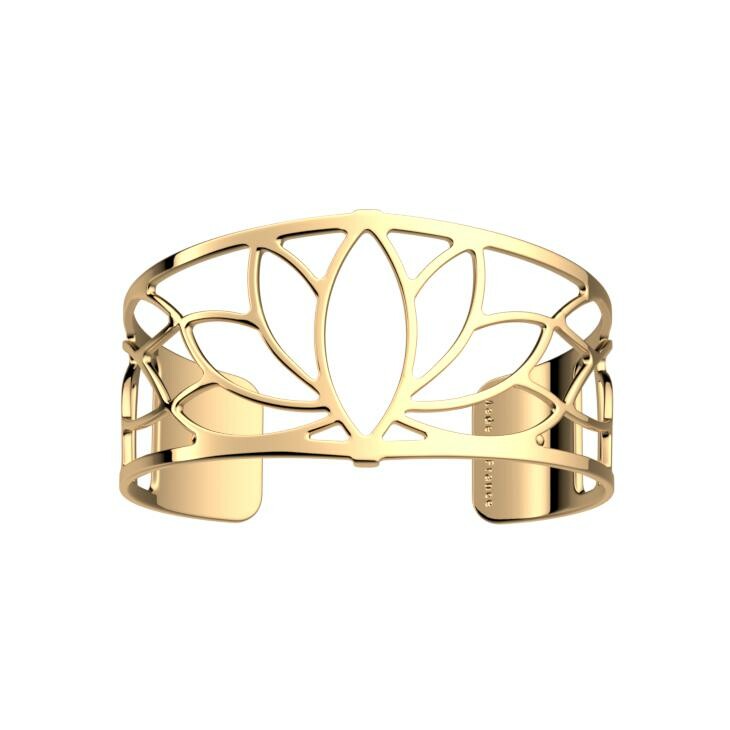 Bracelet manchette Les Georgettes Lotus en laiton finition dorée, 30mm