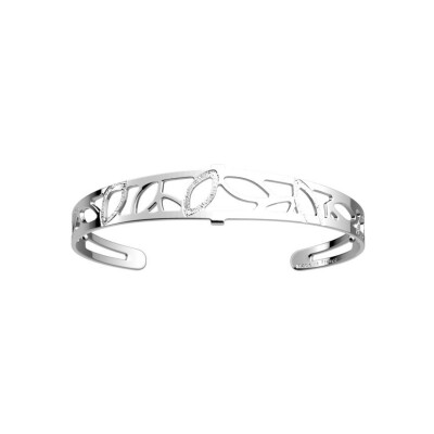 Bracelet manchette Les Georgettes Jungle en laiton finition argentée, 12mm