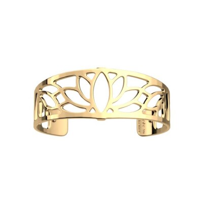 Bracelet manchette Les Georgettes Lotus en laiton finition dorée, 20mm