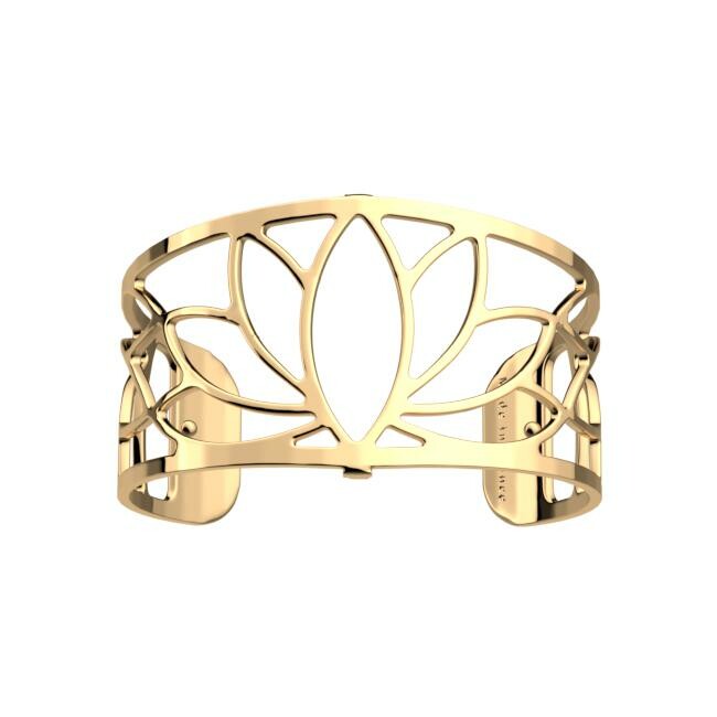 Bracelet manchette Les Georgettes Lotus  en laiton finition dorée, 30mm