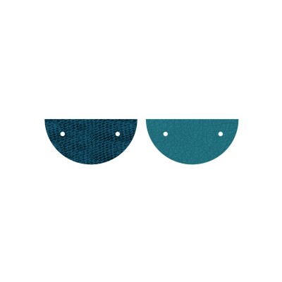 Cuir pour pendentif Les Georgettes écailles bleutées / bleu Georgettes, 43mm 