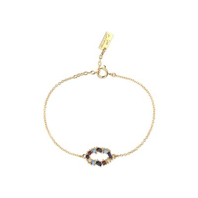 Bracelet chaîne Les Cadettes Aura en laiton finition dorée et oxydes de zirconium