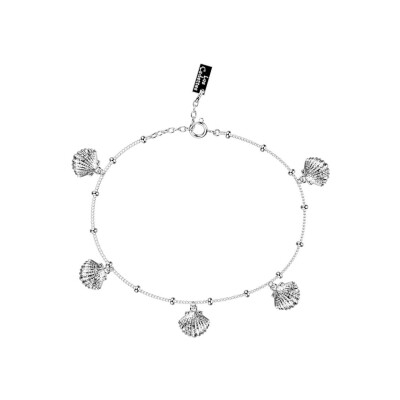 Bracelet cheville Les Cadettes Pacifique en laiton finition argentée