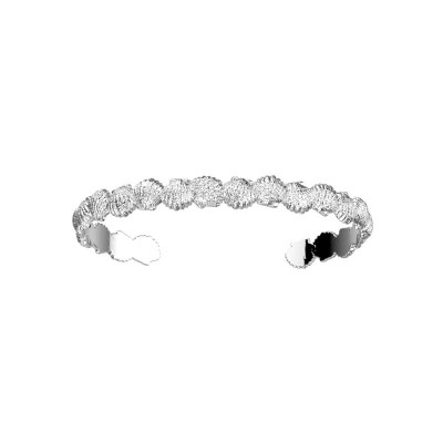 Bracelet jonc Les Cadettes Pacifique en laiton finition argentée