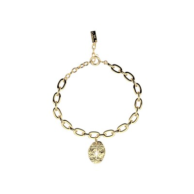 Bracelet Les Cadettes Soleil en laiton finition dorée, 20.5 cm