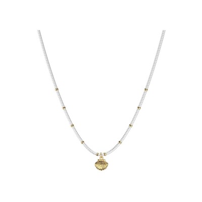 Collier Les Cadettes Idole en laiton finition dorée et perles de rocailles