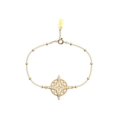 Bracelet Les Georgettes Rose des Vents en laiton finition dorée et oxydes de zirconium