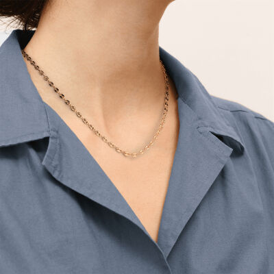 Collier Les Georgettes Marine en laiton finition dorée