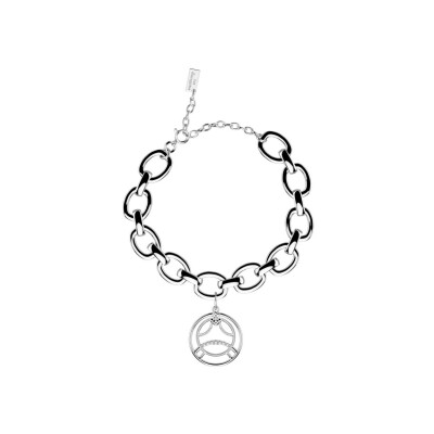 Bracelet Les Georgettes Cancer en laiton finition argentée et oxydes de zirconium