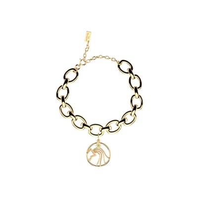 Bracelet Les Georgettes Verseau en laiton finition dorée et oxydes de zirconium