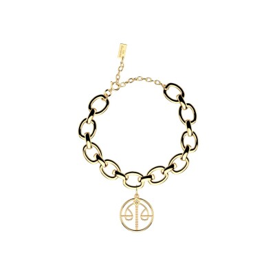 Bracelet Les Georgettes Balance en laiton finition dorée et oxydes de zirconium