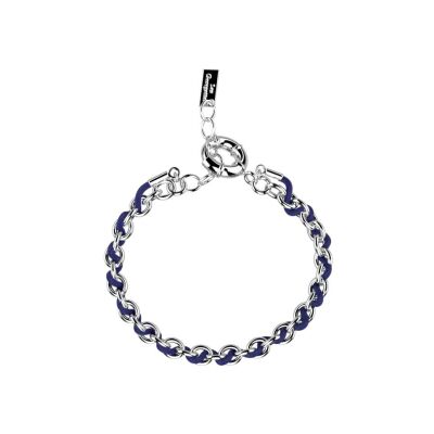Bracelet Les Georgettes Frégate en laiton finition argentée et cuir