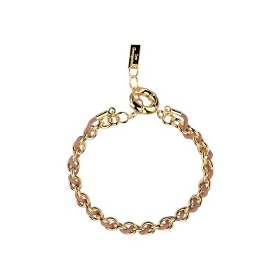 Bracelet Les Georgettes Frégate en laiton finition dorée et cuir