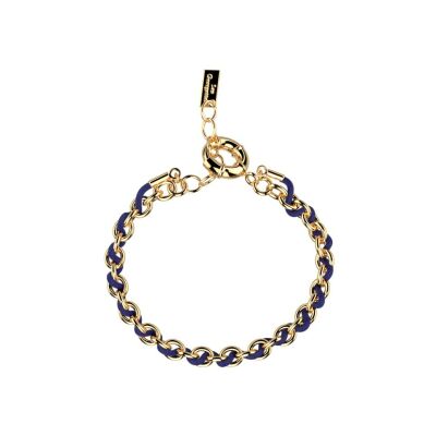 Bracelet Les Georgettes Frégate en laiton finition dorée et cuir