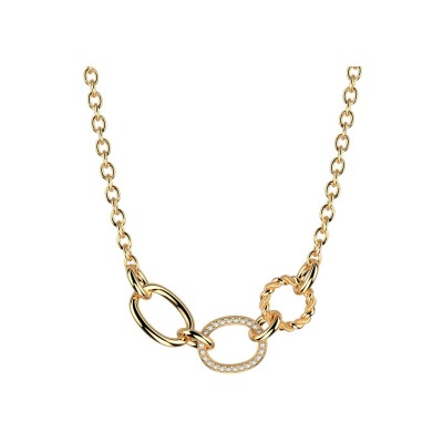 Collier Les Georgettes Icône Précieuse en laiton finition dorée et oxydes de zirconium, 43 cm