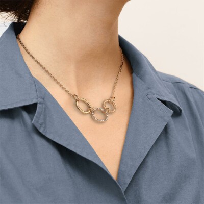 Collier Les Georgettes Icône Précieuse en laiton finition dorée et oxydes de zirconium, 43 cm